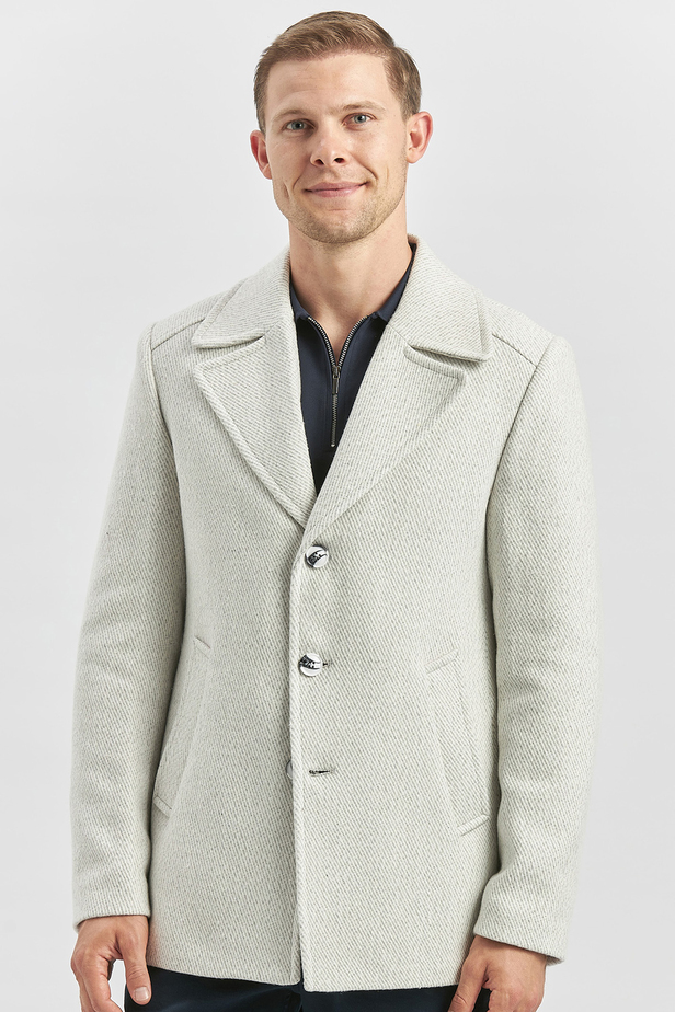 Kaşe Kırlangıç Yaka Desenli Astarlı Slim Fit Dar Kesim Klasik Mont 1007245150