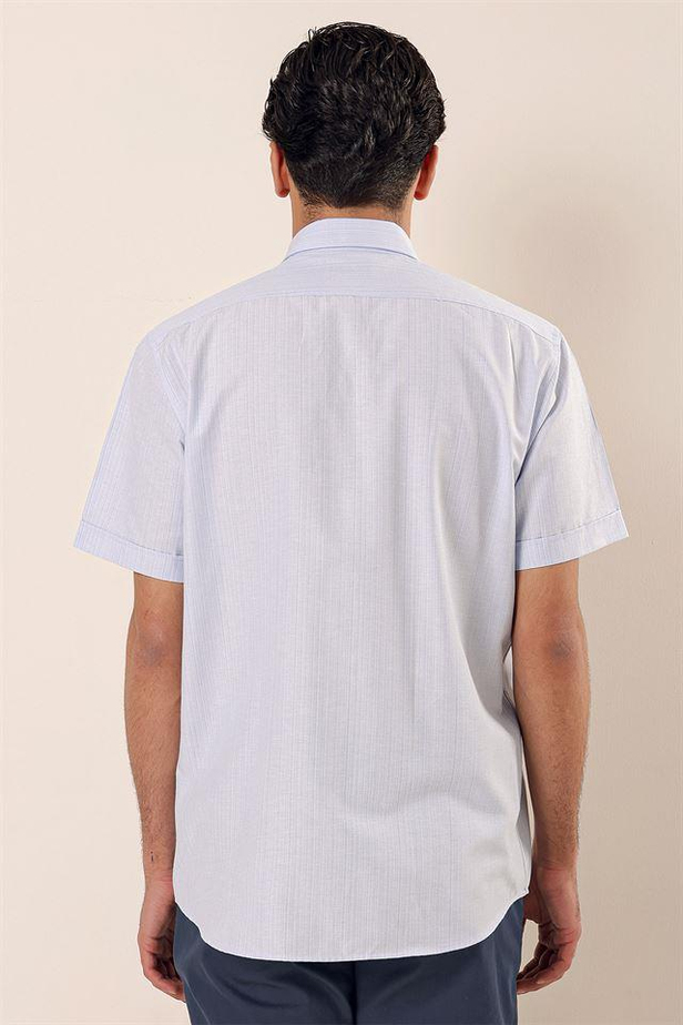 Kısa Kollu DesenliCepli Pamuklu Klasik Comfort Fit Rahat Kesim Gömlek 1004230174-S