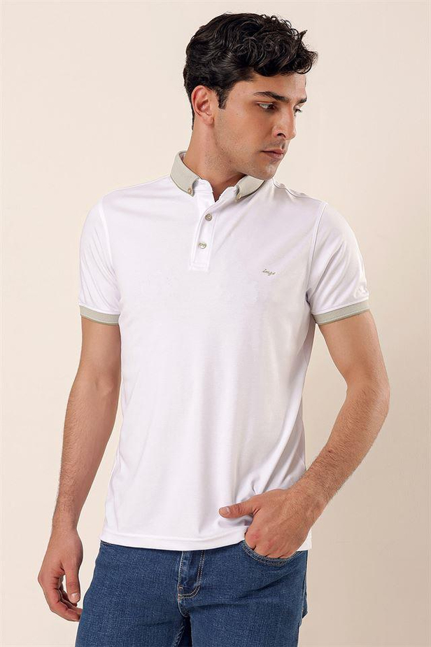 Kısa Kollu MerserizeCepsiz Pamuklu Casual Slim Fit Dar Kesim T-Shirt 1011230155-M