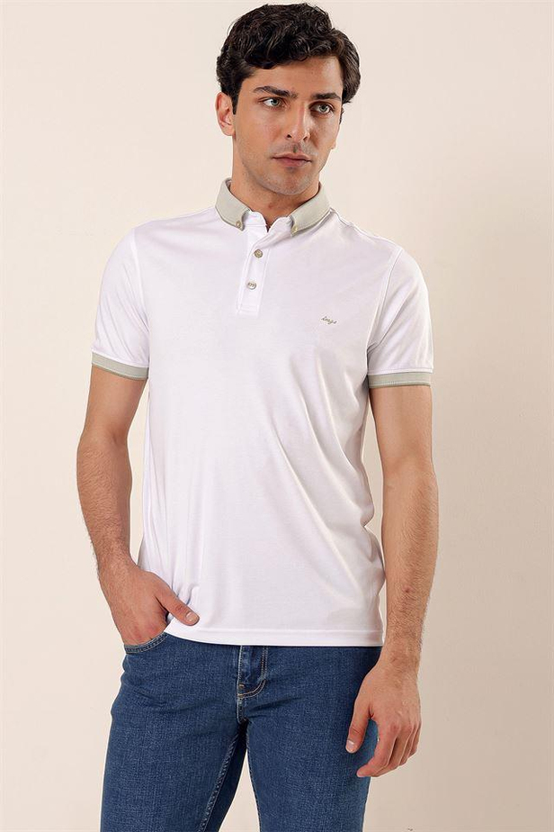 Kısa Kollu MerserizeCepsiz Pamuklu Casual Slim Fit Dar Kesim T-Shirt 1011230155-M