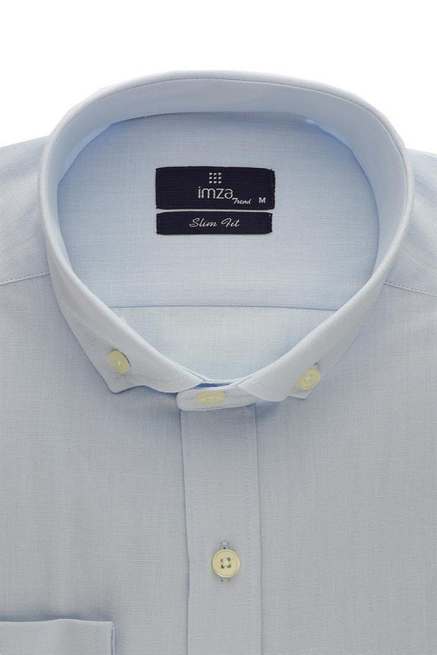 Kısalabilir Kol Cepsiz Biyeli %100 Pamuk Slim Fit Dar Kesim Casual Gömlek 1004220185-XS