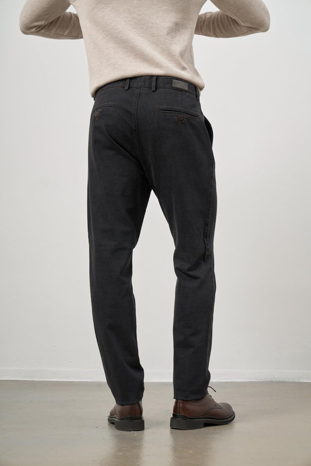 Koyu Antrasit Düz Gabardin Comfort Fit Casual Pantolon 1003245155
