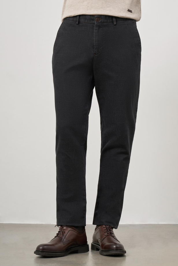 Koyu Antrasit Düz Gabardin Comfort Fit Casual Pantolon 1003245156