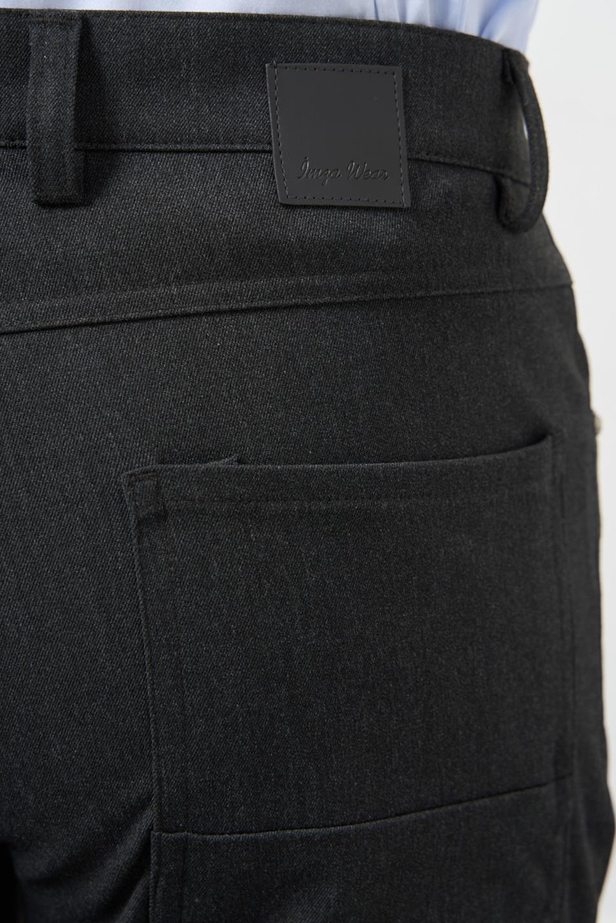 Koyu Antrasit Düz Gabardin Esnek 5 Cep Slim Fit Casual Pantolon 1003245161