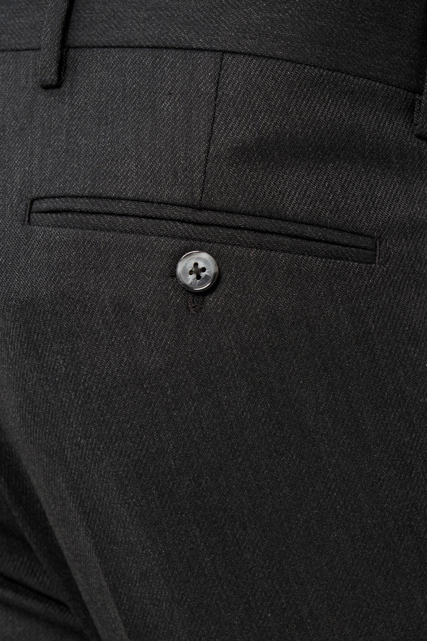 Koyu Antrasit Düz Gabardin Esnek Yan Cep Slim Fit Classic Pantolon 1003245209_070