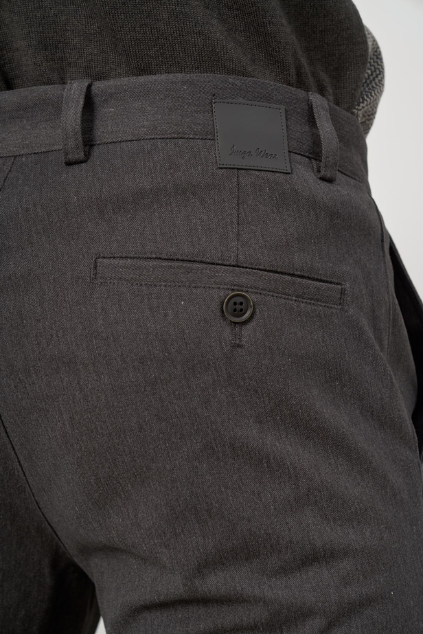 Koyu Antrasit Düz Gabardin Slim Fit Casual Pantolon 1003245102