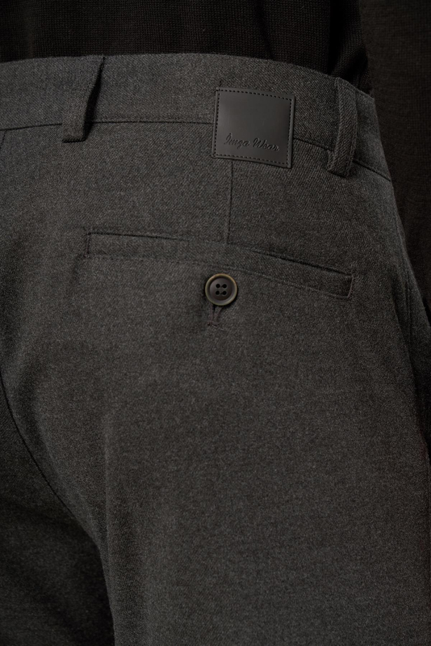 Koyu Antrasit Düz Gabardin Slim Fit Casual Pantolon 1003245108