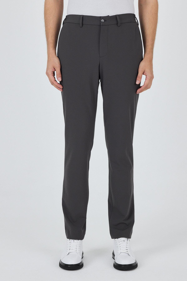Koyu Antrasit Esnek Yandan Cepli Casual Slim Fit Jogger Pantolon 1003250162