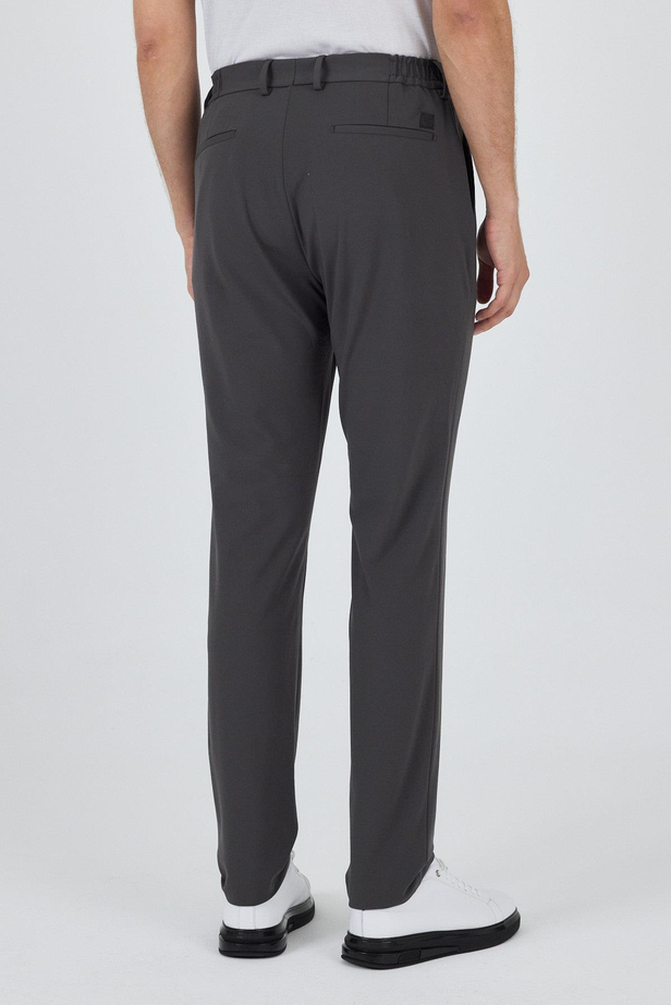 Koyu Antrasit Esnek Yandan Cepli Casual Slim Fit Jogger Pantolon 1003250162