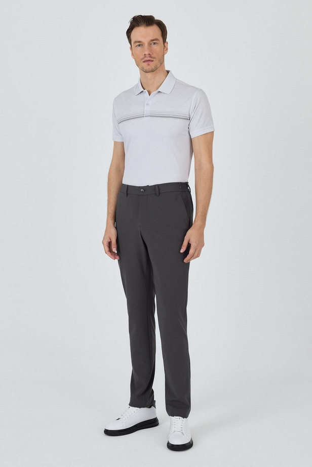 Koyu Antrasit Esnek Yandan Cepli Casual Slim Fit Jogger Pantolon 1003250162