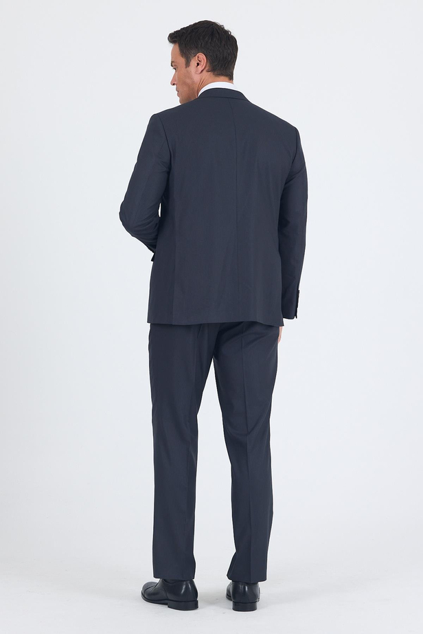 Koyu Antrasit Mono Yaka Bez Ayağı Tam Astar Pamuklu 4 Drop Comfort Fit Classic Takım Elbise 1001250178