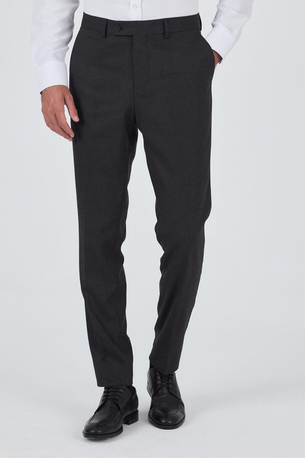 Koyu Antrasit Yan Cep Açık Paça Slim Fit Esnek Classic Pantolon 1003250906