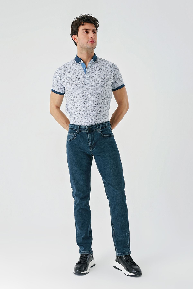 Koyu Haki Gabardin 5 Cepli Slim Fit Dar Kesim Casual Denim Jean Kot Pantolon 1023240150