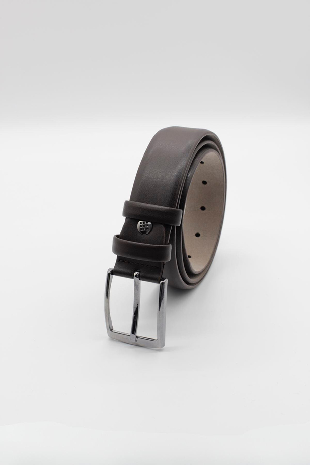 Koyu Kahverengi Dikişsiz Antik %100 Suni Deri Kemer 1046245006_400