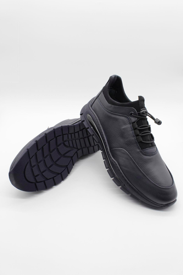 Koyu Lacivert %100 Deri Analin Bağcıklı Casual Ayakkabı 1033245165