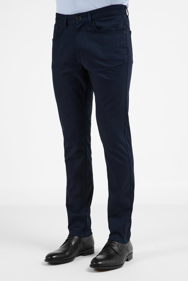 Koyu Lacivert 5 Cep  Düz Paça Pamuklu Slim Fit 5 Cep Casual Pantolon 1003255154