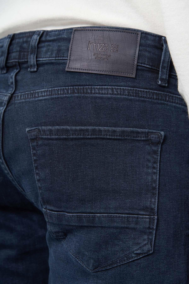 Koyu Lacivert Düz Gabardin Pamuklu 5 Cep Slim Fit Casual Denim Pantolon 1023245155