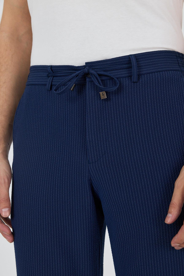 Koyu Lacivert Esnek Yandan Cepli Casual Comfort Fit Jogger Pantolon 1003250117