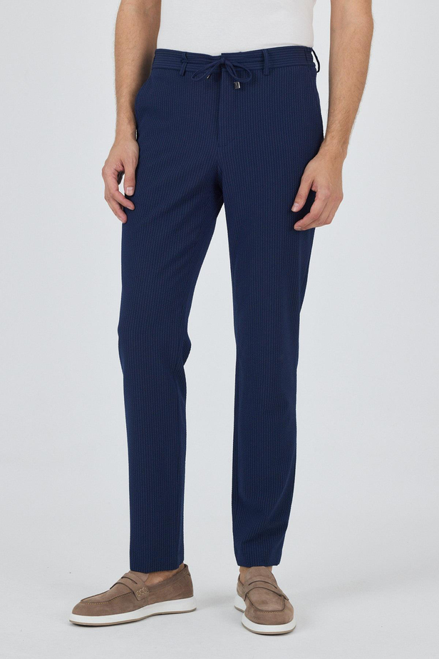 Koyu Lacivert Esnek Yandan Cepli Casual Comfort Fit Jogger Pantolon 1003250117