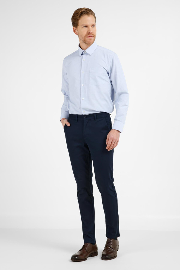 Koyu Lacivert Yan Cep Düz Paça Pamuklu Slim Fit Chino Casual Pantolon 1003255155