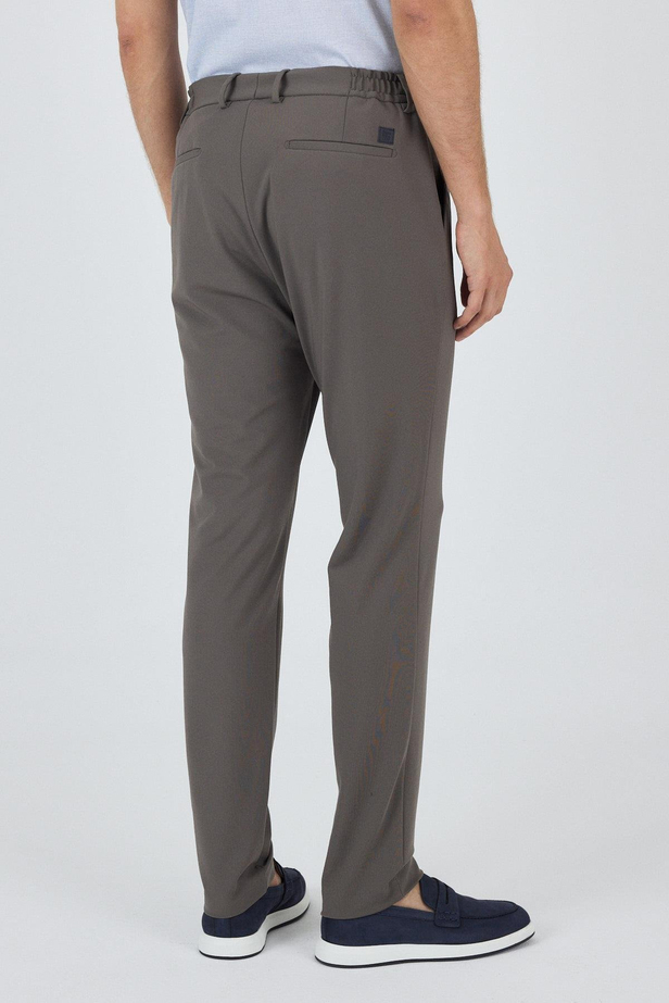 Koyu Vizon Esnek Yandan Cepli Casual Slim Fit Jogger Pantolon 1003250162