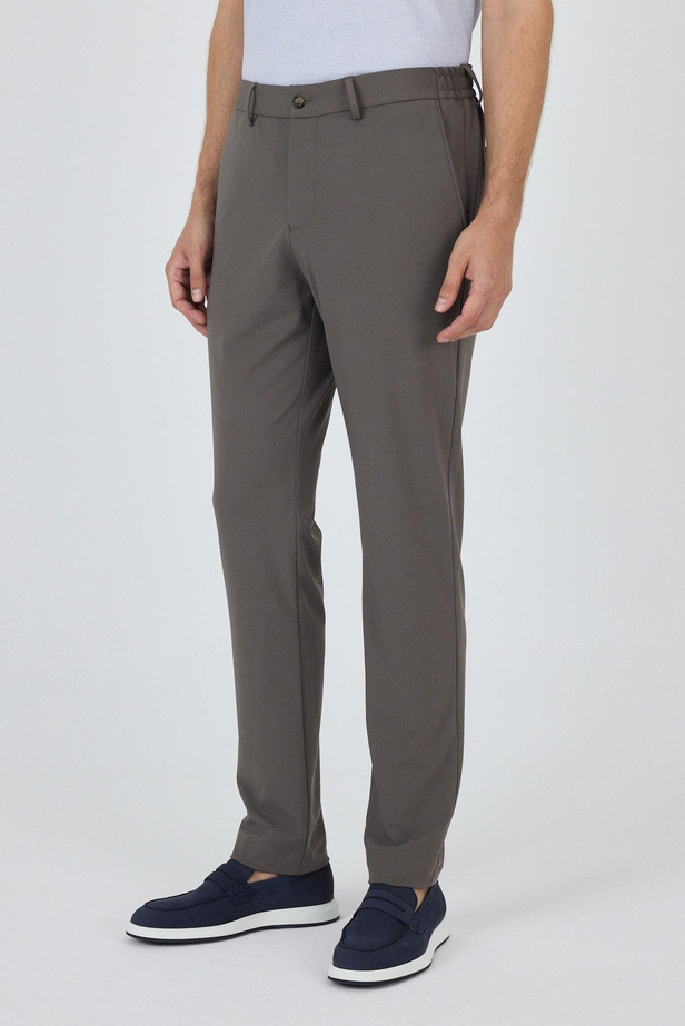 Koyu Vizon Esnek Yandan Cepli Casual Slim Fit Jogger Pantolon 1003250162