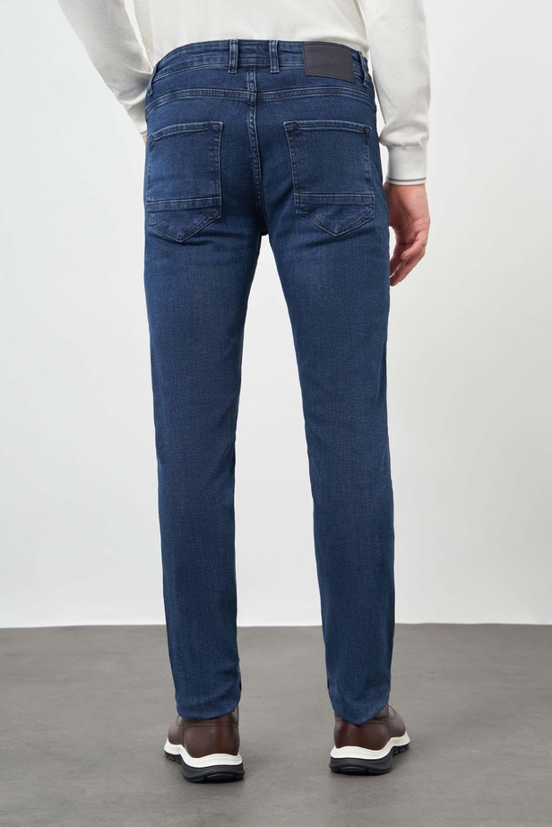 Lacivert Düz Gabardin Pamuklu 5 Cep Slim Fit Casual Denim Pantolon 1023245155