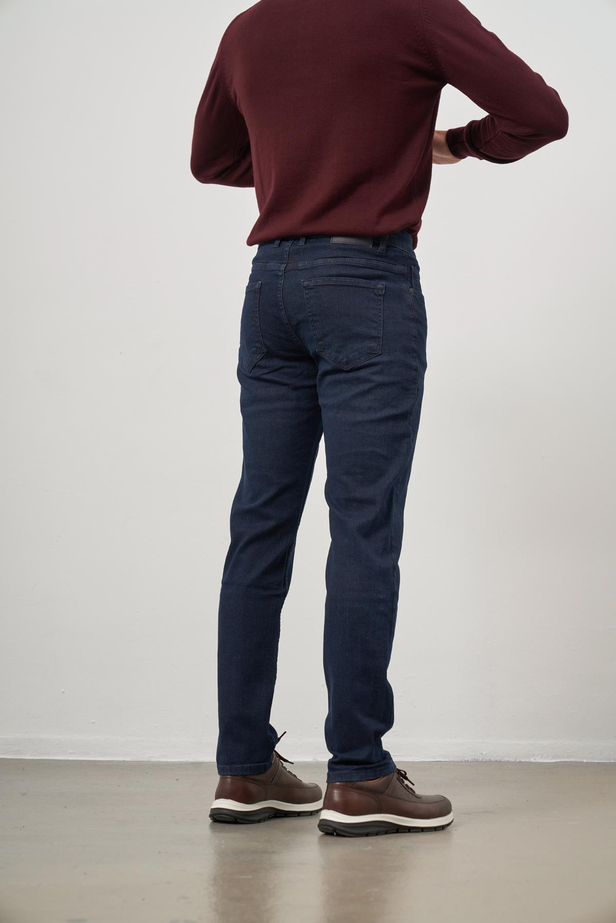 Lacivert Düz Gabardin Slim Fit Casual Denim Pantolon 1023245154
