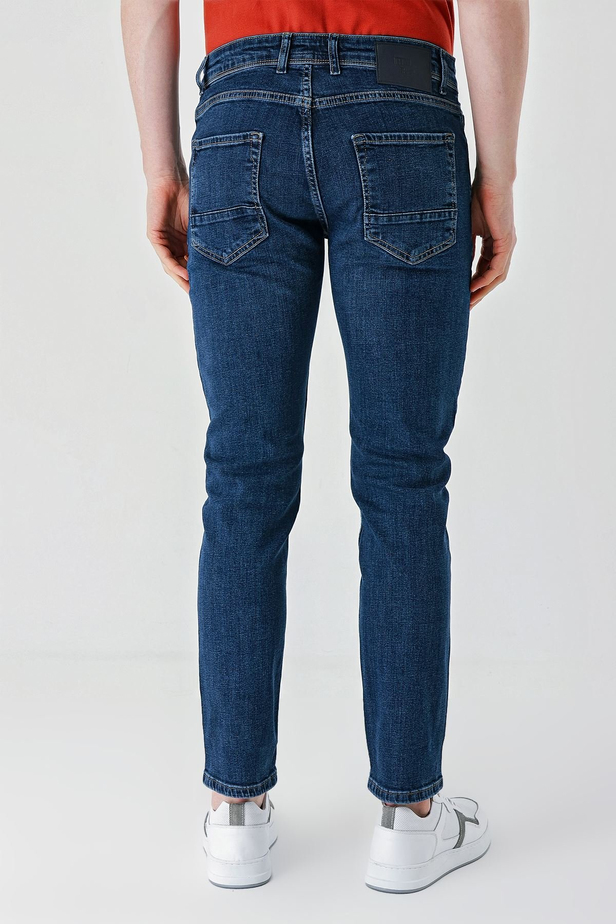 Lacivert Gabardin 5 Cepli Slim Fit Dar Kesim Casual Denim Jean Kot Pantolon 1023240150