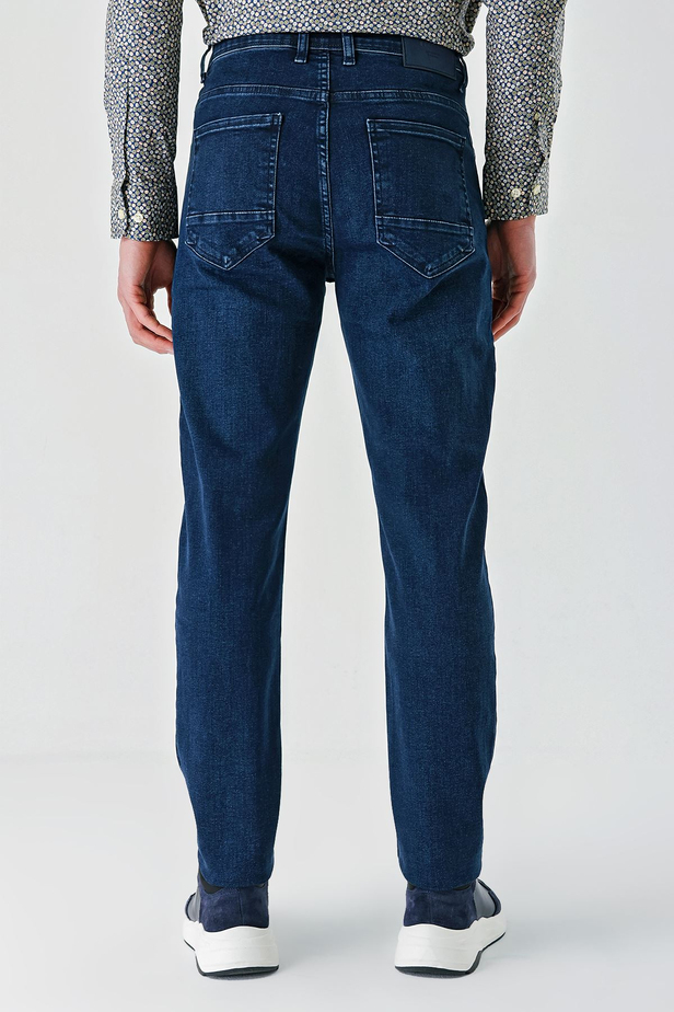Lacivert Gabardin Pamuklu 5 Cepli Slim Fit Dar Kesim Casual Denim Pantolon 1023240152