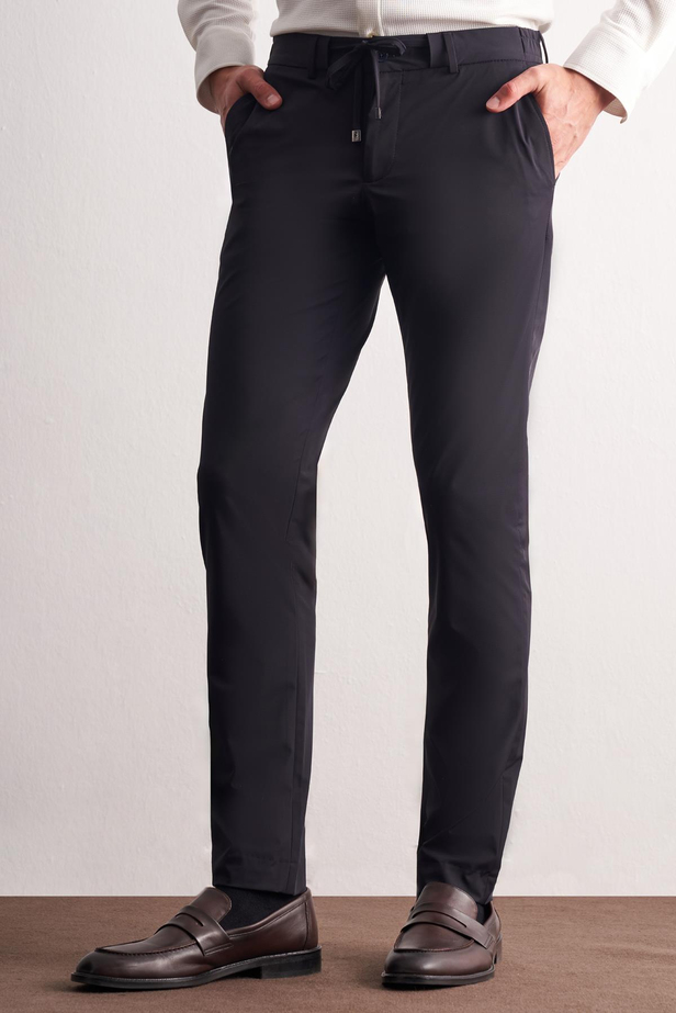 Lacivert Yan Cep Düz Paça  Slim Fit Chino Casual Pantolon 1003255158