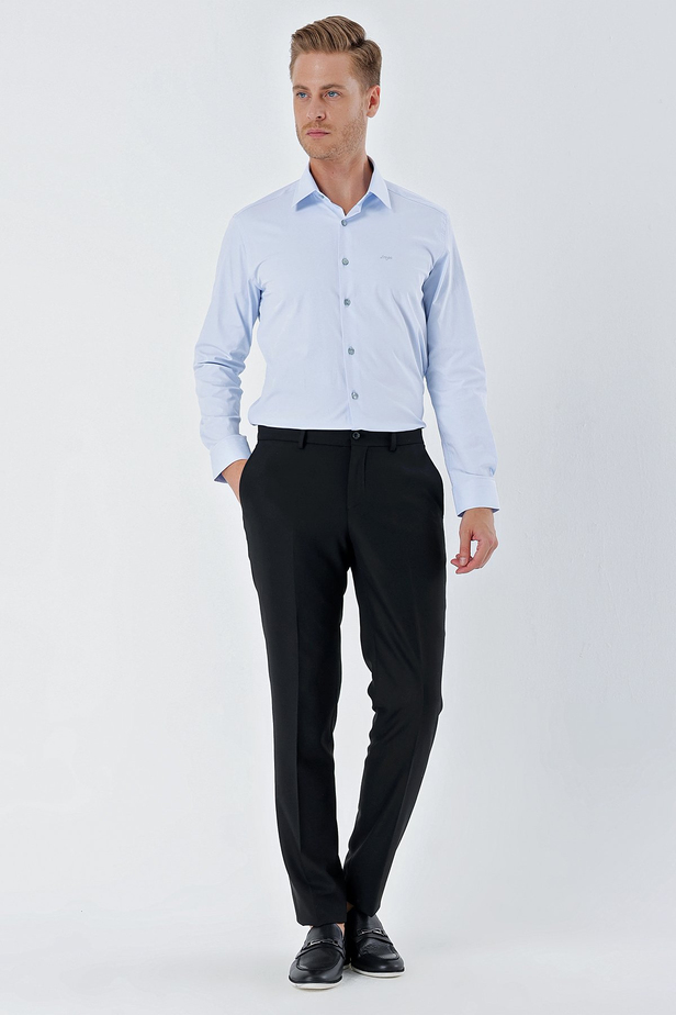Likralı Yan Cep Slim Fit Dar Kesim Klasik Pantolon 1003230167 Siyah