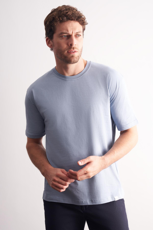 Mavi Bisiklet Yaka Kısa Kol Slim Fit Pamuklu Tişört 1011255106