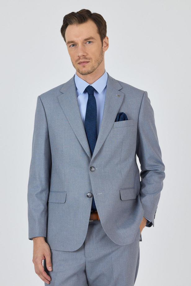 Mavi Mono Yaka Astarlı Çift Yırtmaç Esnek 4 Drop Comfort Fit Classic Takım Elbise 1001250160