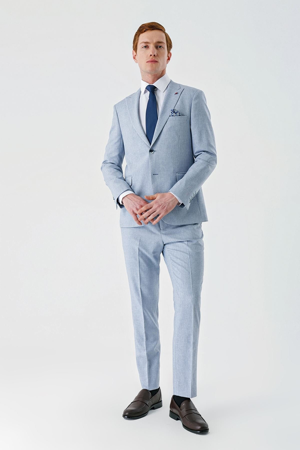 Mavi Örme Kırlangıç Yaka 6 Drop Comfort Fit Rahat Kesim Klasik Takım Elbise 1001240112