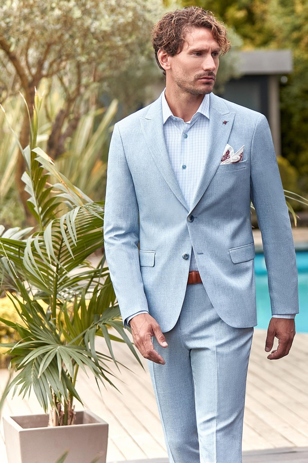 Mavi Örme Kırlangıç Yaka 6 Drop Comfort Fit Rahat Kesim Klasik Takım Elbise 1001240112