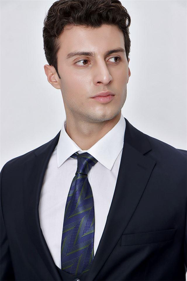 Mono Yaka Astarlı Yelekli 6 Drop Slim Fit Dar Kesim Takım Elbise 1001225186-42