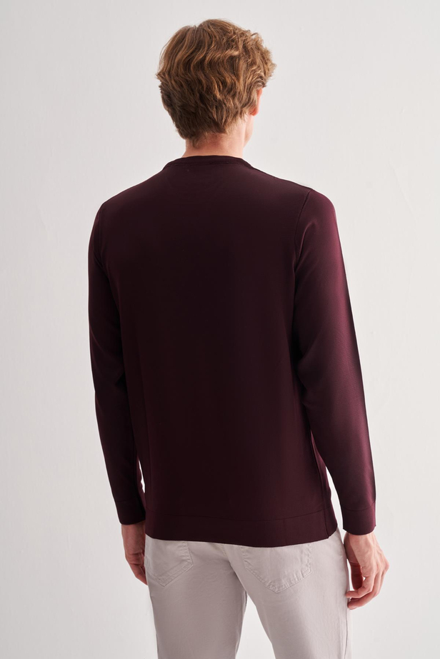 Mürdüm Bisiklet Yaka Cepsiz Slim Fit Casual Triko Kazak