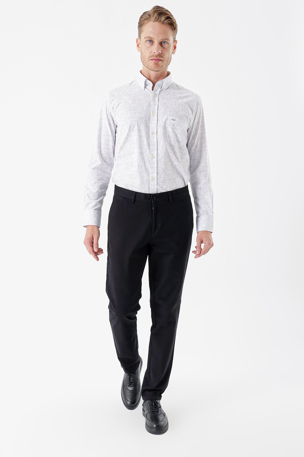 Pamuklu Likralı Yan Cepli Comfort Fit Rahat Kesim Casual Pantolon 1003235154 Siyah