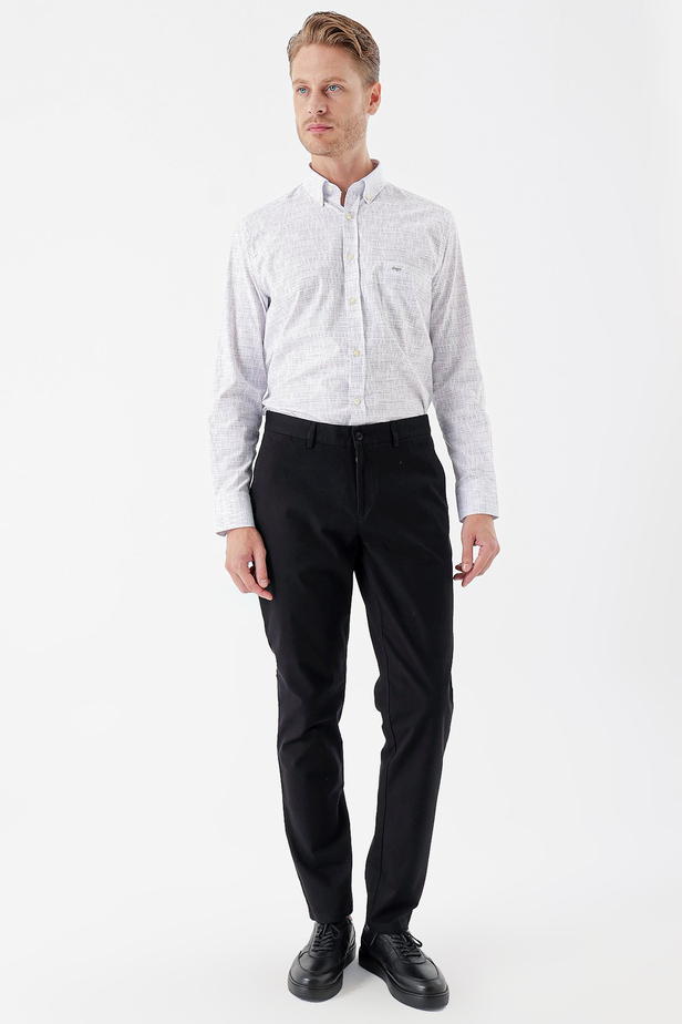 Pamuklu Likralı Yan Cepli Comfort Fit Rahat Kesim Casual Pantolon 1003235154 Siyah