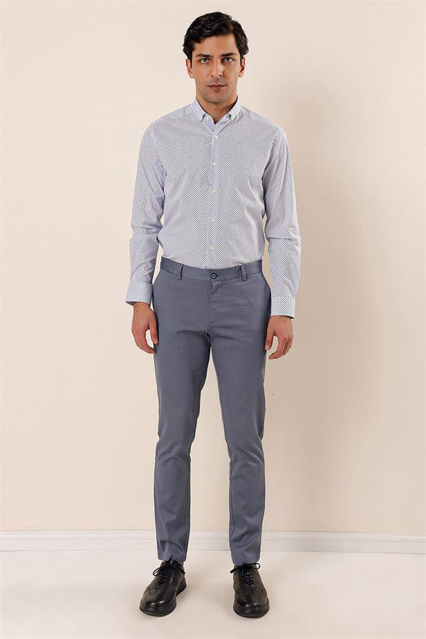 Pamuklu Yan Cep Slim Fit Dar Kesim Casual Pantolon 1003230103-42