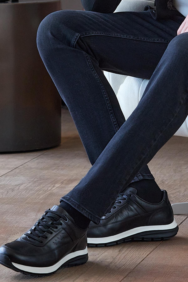 Siyah %100 Deri Analin Bağcıklı Casual Ayakkabı 1033245161