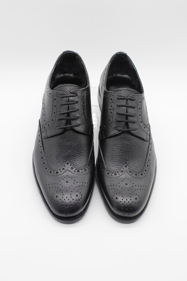 Siyah %100 Deri Analin Bağcıklı Classic Ayakkabı 1033245176_001