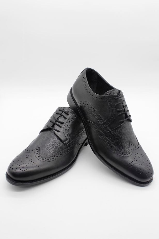 Siyah %100 Deri Analin Bağcıklı Classic Ayakkabı 1033245176_001