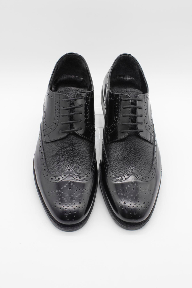 Siyah %100 Deri Analin Bağcıklı Classic Ayakkabı 1033245176_002