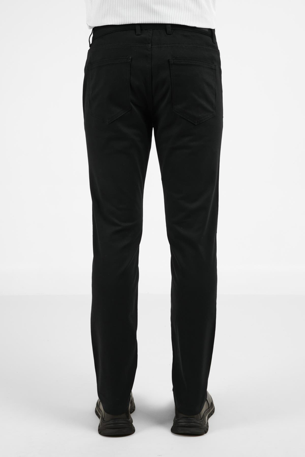 Siyah 5 Cep  Düz Paça Pamuklu Slim Fit 5 Cep Casual Pantolon 1003255154