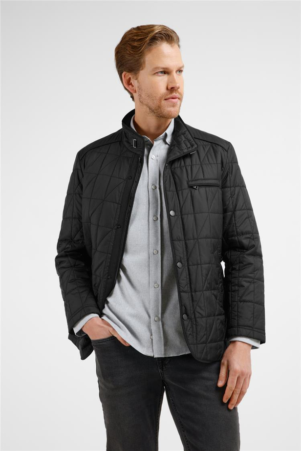 Siyah Dik Yaka Slim Fit Classic Kaban 1008255153