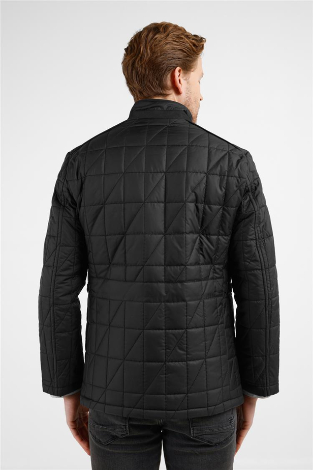 Siyah Dik Yaka Slim Fit Classic Kaban 1008255153