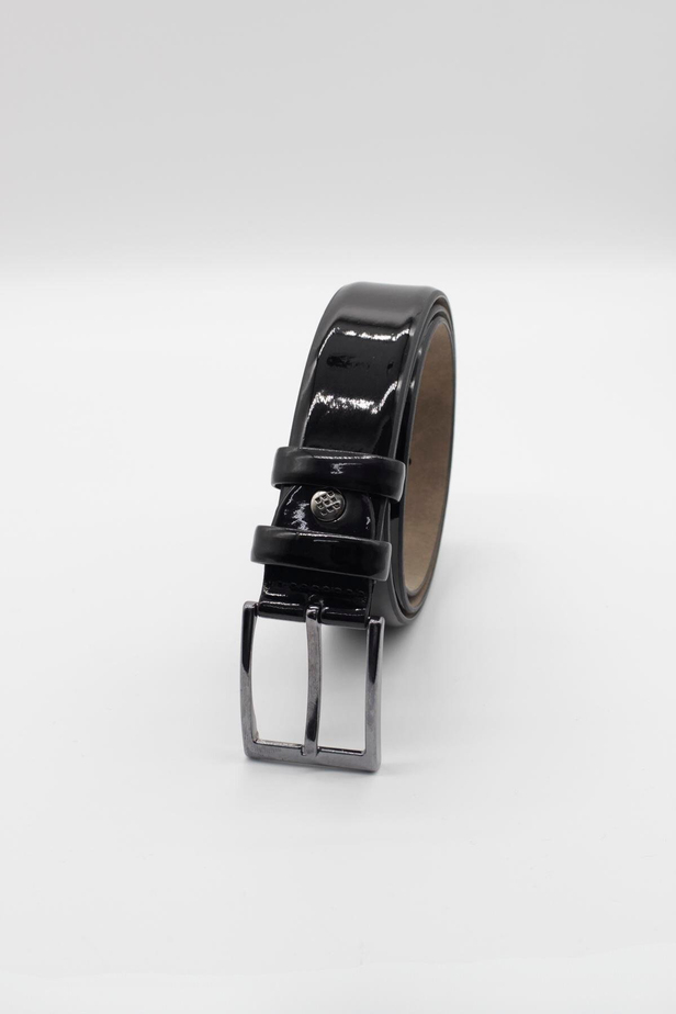 Siyah Dikişsiz Antik %100 Suni Deri Kemer 1046245006_003