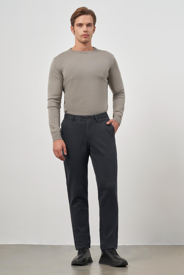 Siyah Düz Gabardin Comfort Fit Casual Pantolon 1003245154